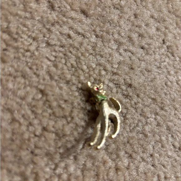 Head Moving Cat Gold Tone Brooch Pin - Picture 8 of 8
